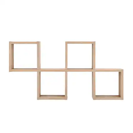 Front. Danya B - Cubby Chessboard Wall Shelf – Horizontal or Vertical - Chestnut - Chestnut.