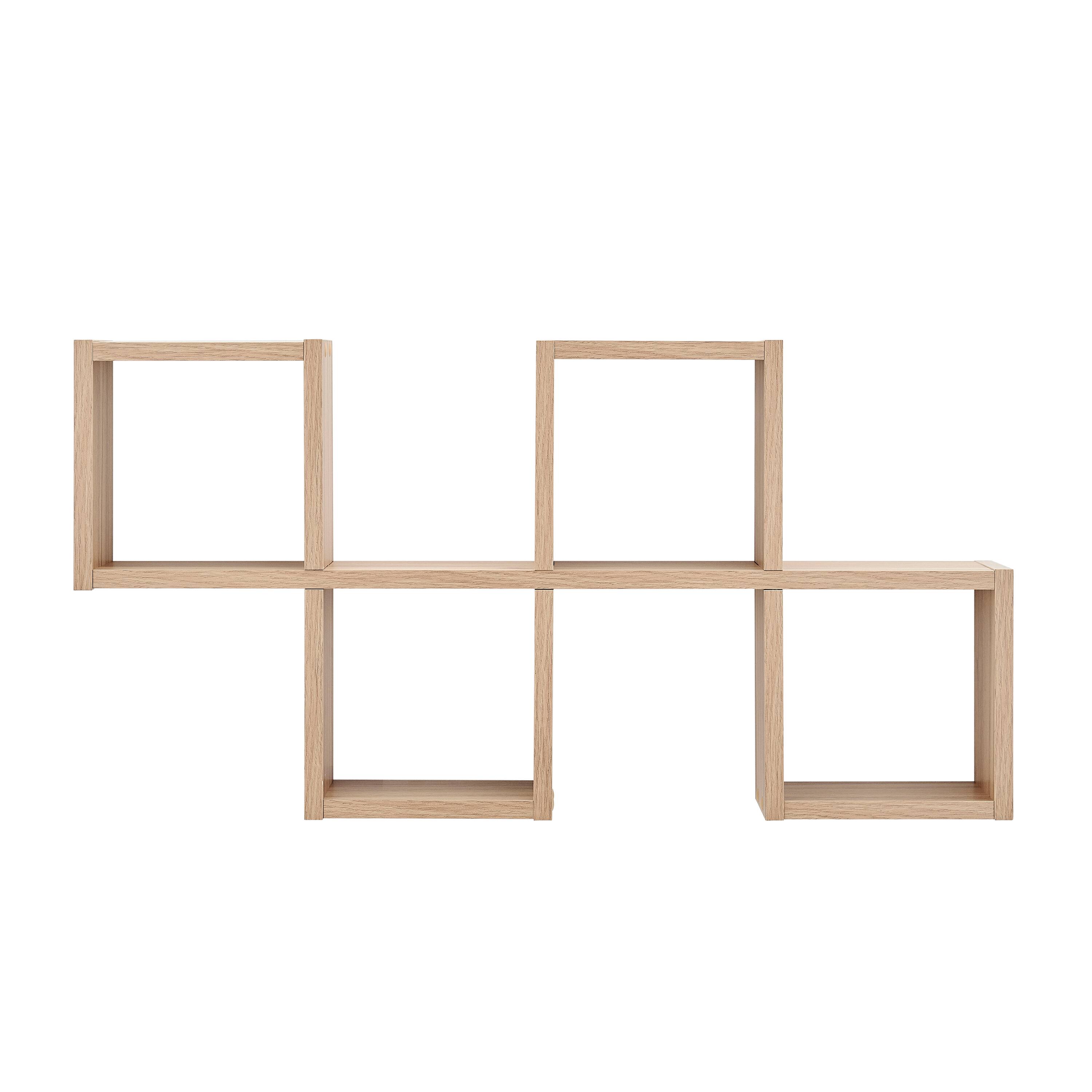 Front. Danya B - Cubby Chessboard Wall Shelf – Horizontal or Vertical - Chestnut - Chestnut.