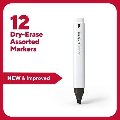 12 Dry-Erase Assorted Markers  
NEW & Improved