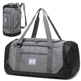 Stamp n Camp - Travel Duffle Bag For Men 40l Medium Sports Gym With Wet Pocket Shoes Compartment Weekender Overnight Backpack - Grey-40 L