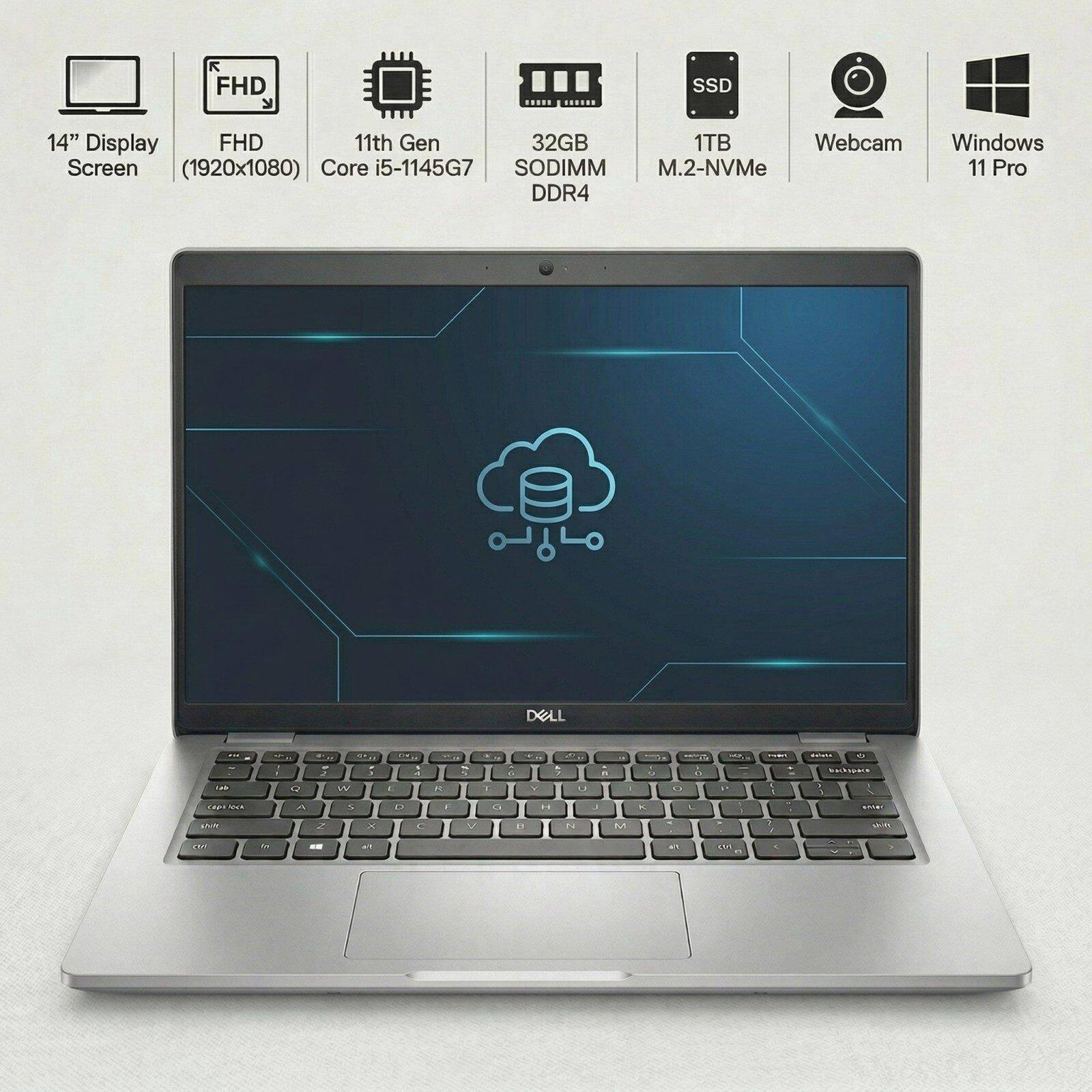- 14" Display Screen (1920x1080)
- FHD
- 11th Gen Core i5-1145G7
- 32GB SODIMM DDR4
- SSD 1TB M.2-NVMe
- Webcam
- Windows 11 Pro