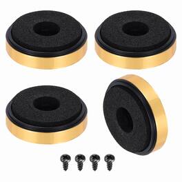Unique Bargains - 4pcs 30mmx8mm Speaker Isolation Feet, Anti-Vibration Foam Pads for HiFi Home Theater Audio - Gold