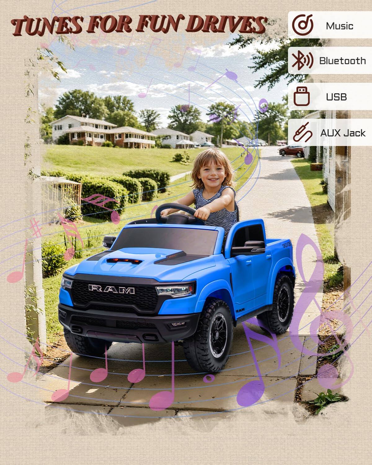 TUNES FOR FUN DRIVES

Music
Bluetooth
USB
AUX Jack

RAM