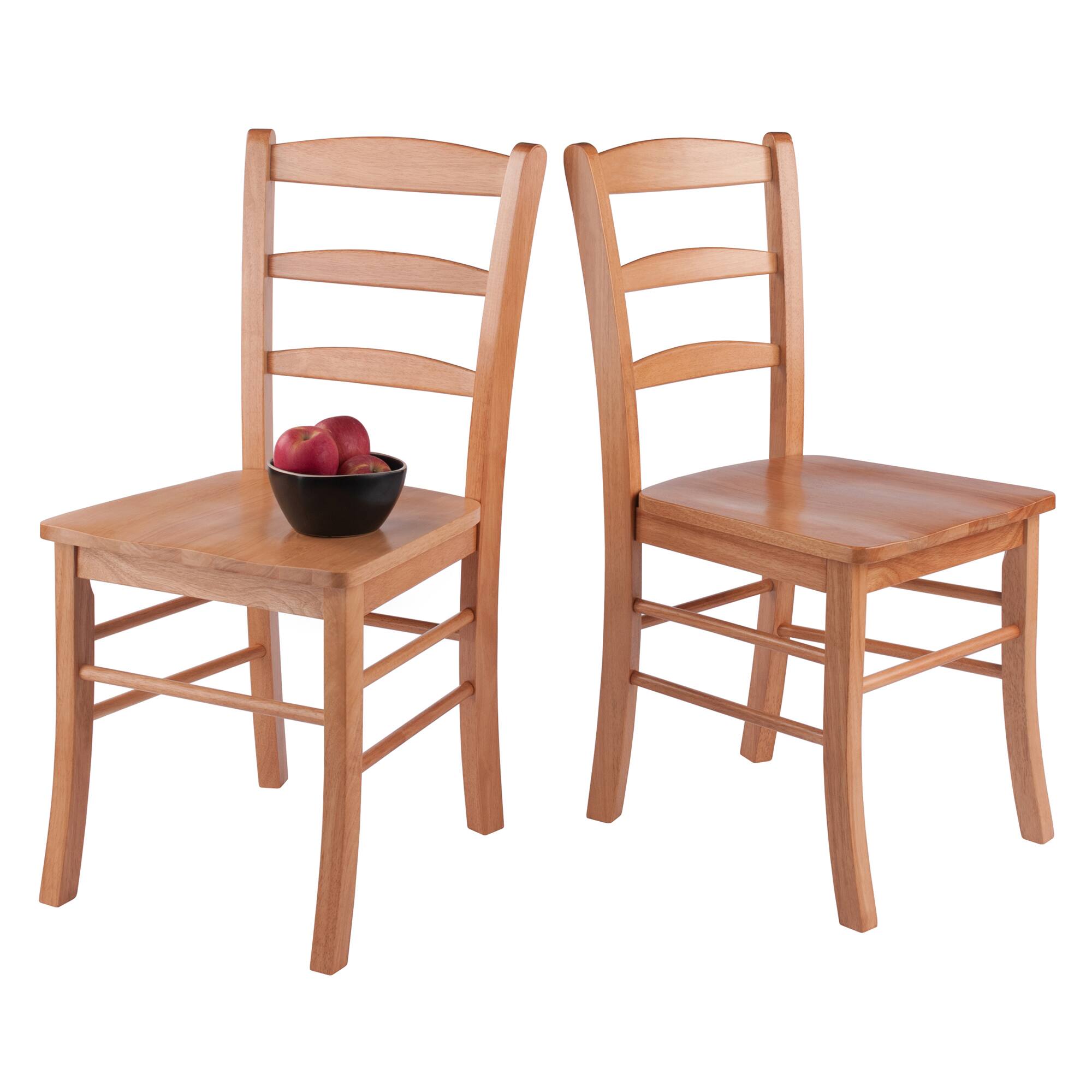 Alt View 6. Winsome Trading Inc - Wood Ladder Back Chair, Light Oak, 2/Set (34232) - Light Oak.