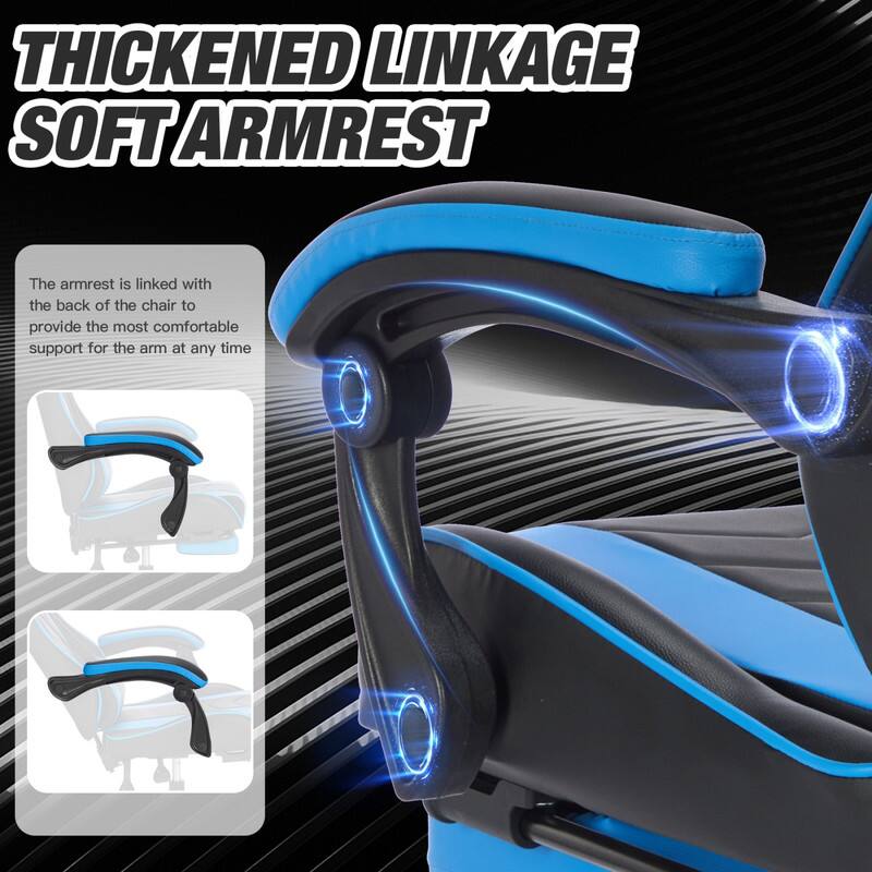 **THICKENED LINKAGE SOFT ARMREST**

The armrest is linked with the back of the chair to provide the most comfortable support for the arm at any time.