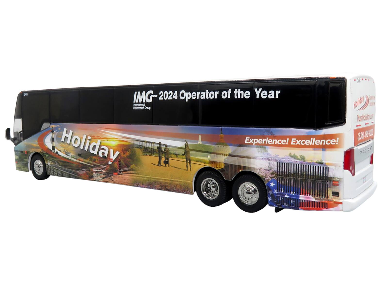 IMG-2024 Operator of the Year  
Motorcoach Group  

Holiday  
Experience! Excellence!  

TrustHoliday.com  
(330) 494-0000