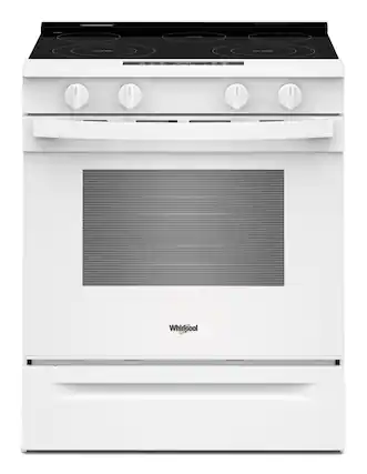 Front. Whirlpool - 5.3 Cu. Ft. Slide-In Electric Range with No Preheat and Slow Cook Modes - White.