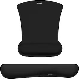 mosiso - Mouse Pad Wrist Support Ergonomic Memory Foam Mousepad for Easy Typing Cushion & Pain Relief for Office & Home - Black