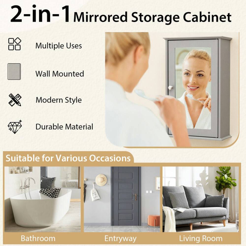 2-in-1 Mirrored Storage Cabinet

Multiple Uses  
Wall Mounted  
Modern Style  
Durable Material  

Suitable for Various Occasions  
Bathroom  
Entryway  
Living Room