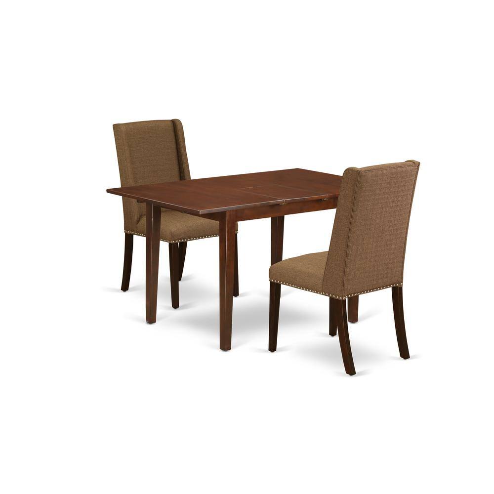 Back. East West Furniture - Dining Room Set Mahogany - Brown.