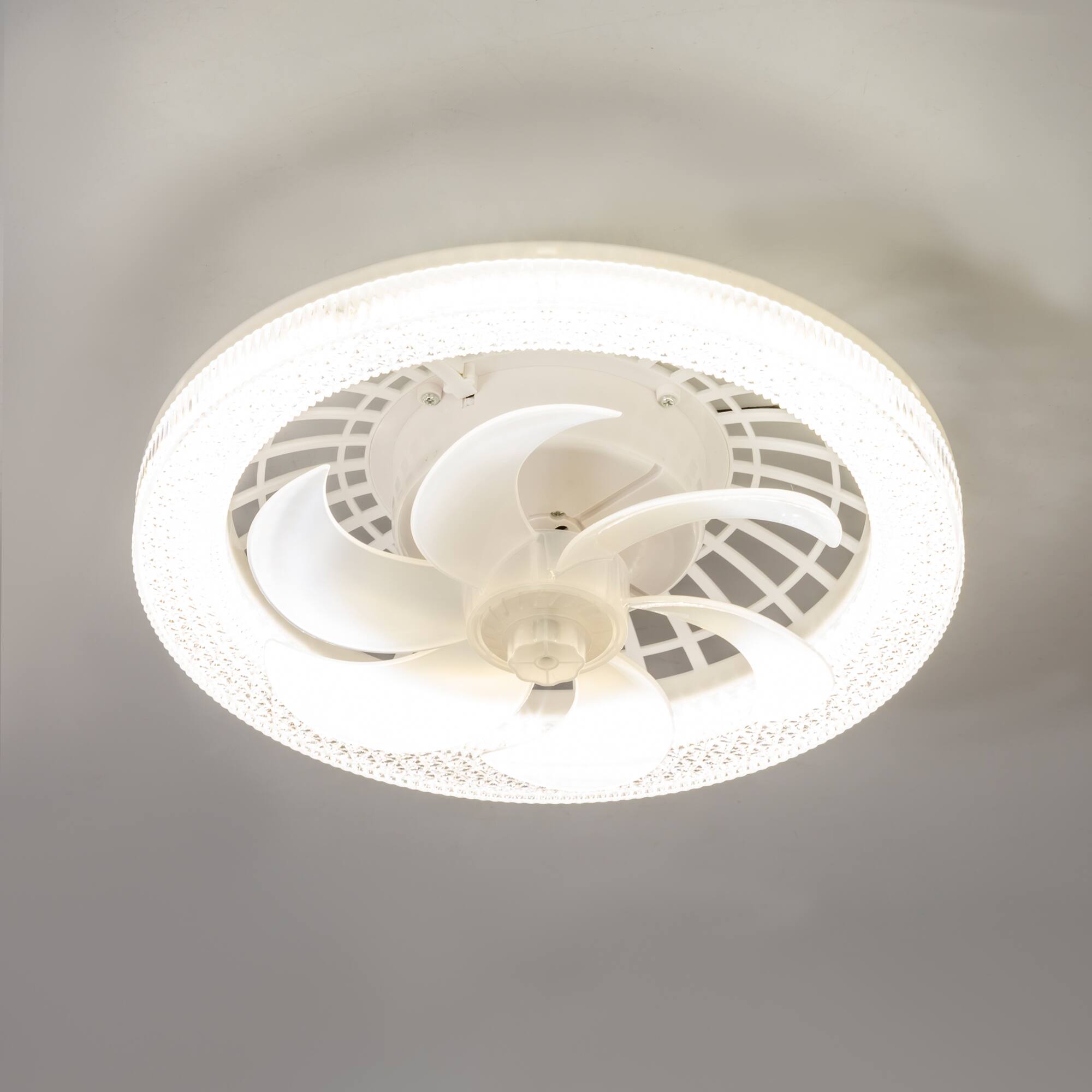 Alt View 6. Breezary - Breezary 13-Inch Multi-Directional Ceiling Fan, 3-Color Light, 7 ABS Blades, DC Motor, 6-Speed Remote & Memory Function - Matte White.