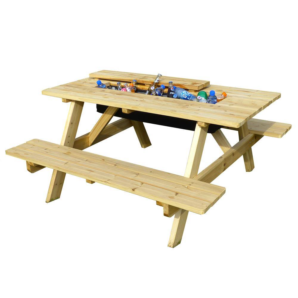 Front. Northbeam - Cooler Picnic Table Kit - Beige.