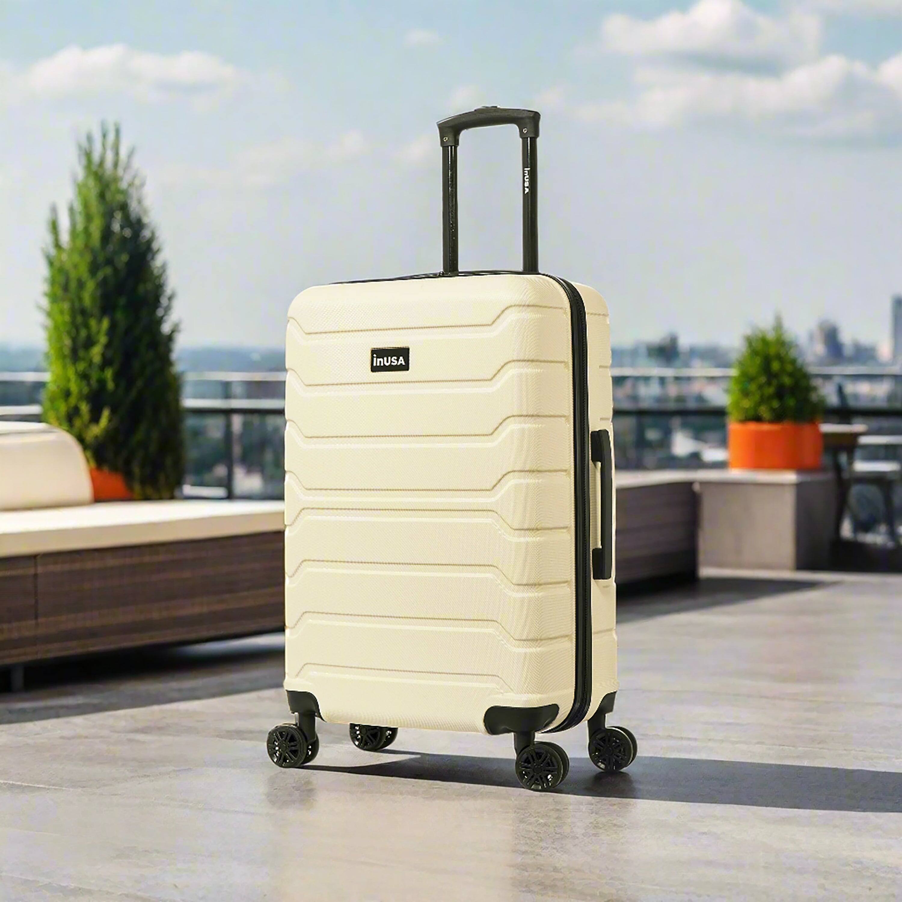 Back. InUSA - Trend lightweight hardside spinner luggage 24" - SAND.