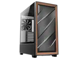Antec - FLUX Wood, 5 PWM Fans, Walnut Front, Type-C, 420mm Radiator, Back Connect, Up to 9 Fans, Mid-Tower E-ATX Case - Walnut
