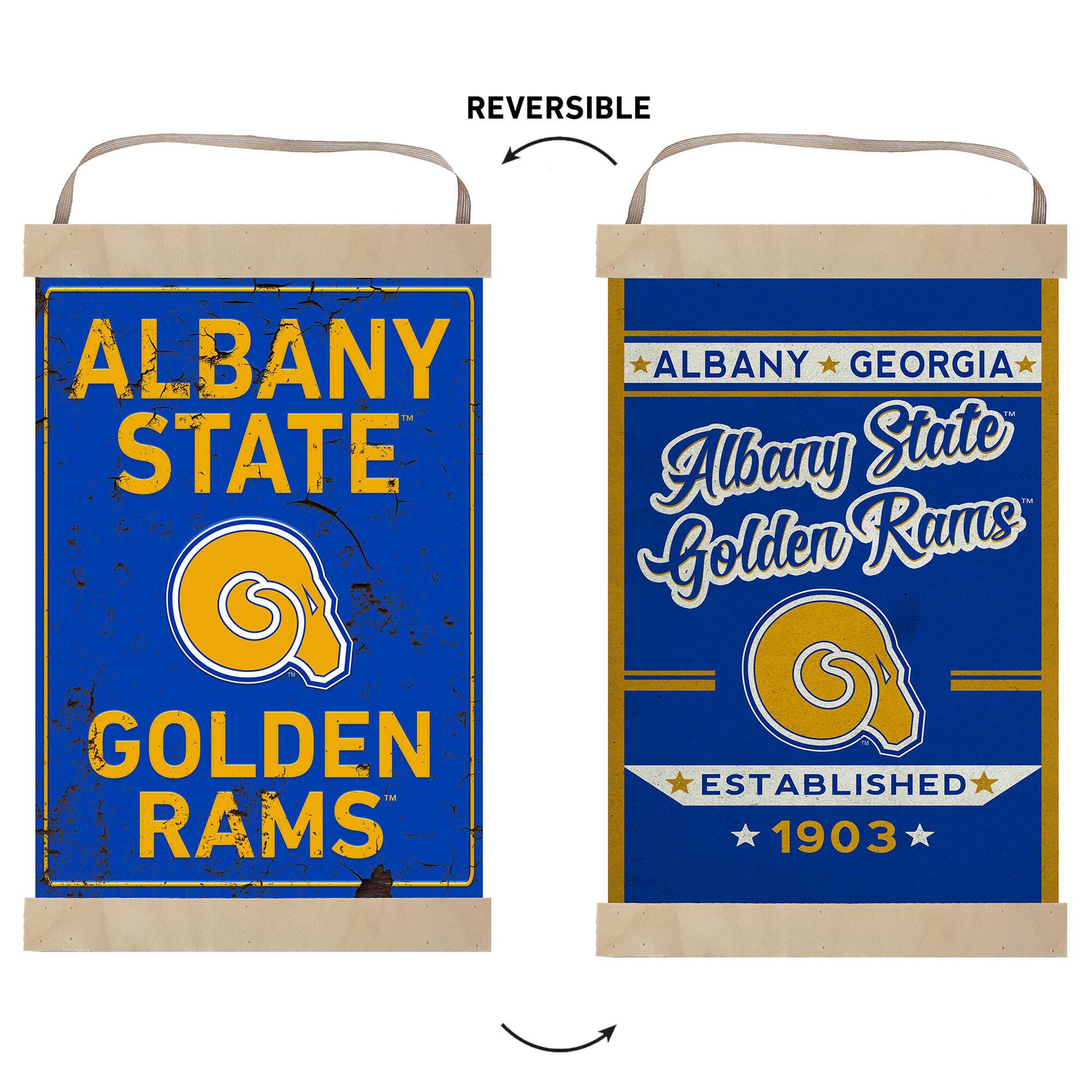REVERSIBLE

ALBANY STATE

GOLDEN RAMS

ALBANY GEORGIA

Albany State Golden Rams

ESTABLISHED 1903