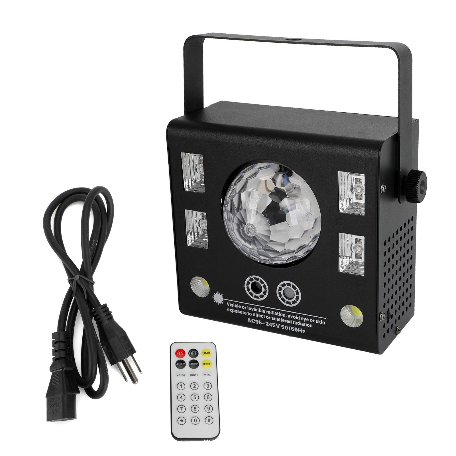 Visible or invisible radiation, avoid eye or skin exposure to direct or scattered radiation. AC95-245V 50/60Hz

ON OFF DMX AUTO

voice mic+ mic-

1 2 3 4 5 6 7 8 9 * 0 : 300ml