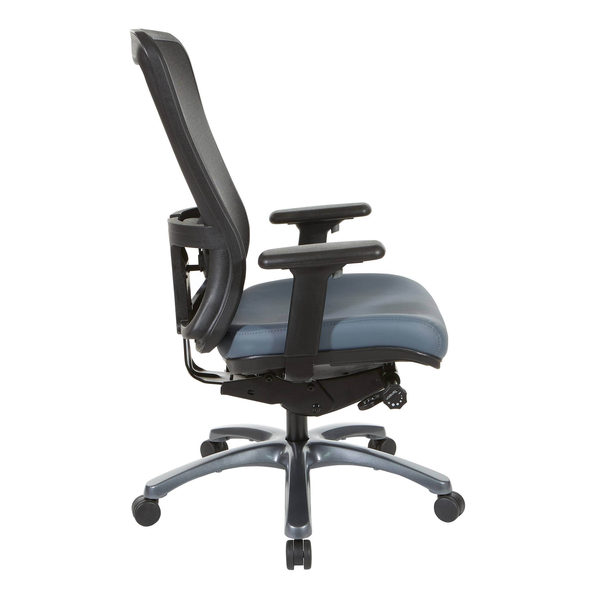 Left. OSP Home Furnishings - ProGrid High Back Chair in Dillon Blue - Blue.