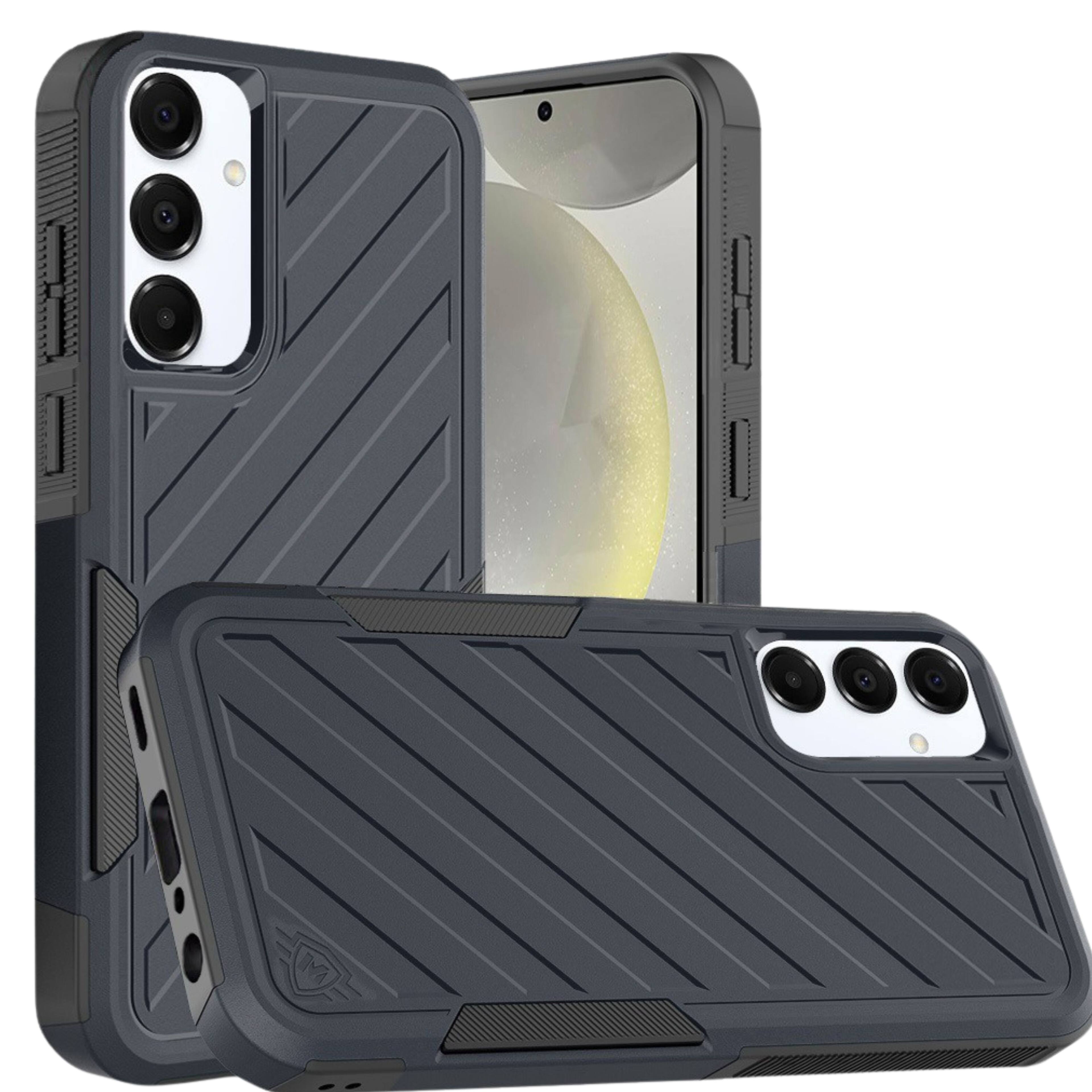 Kitcheniva - Shockproof Dual Layer Lined Cover Plus Tempered Glass For Samsung S25/S24 /Black - Blue price history on PriceWatchPro