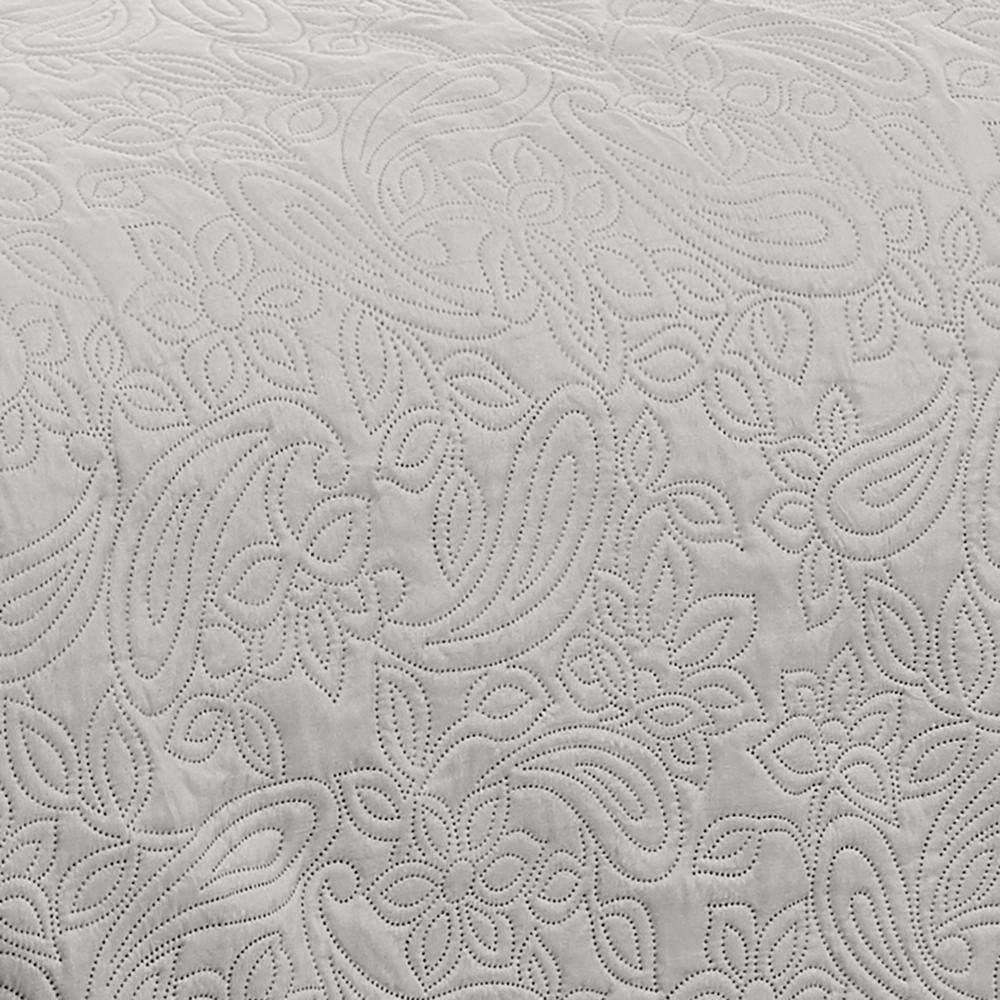 Alt View 2. RT Designers Collection - RT Designers Collection Milla 3pc Pinsonic All Season Quilt Set for Revitalize Bedroom Queen Silver - Silver.