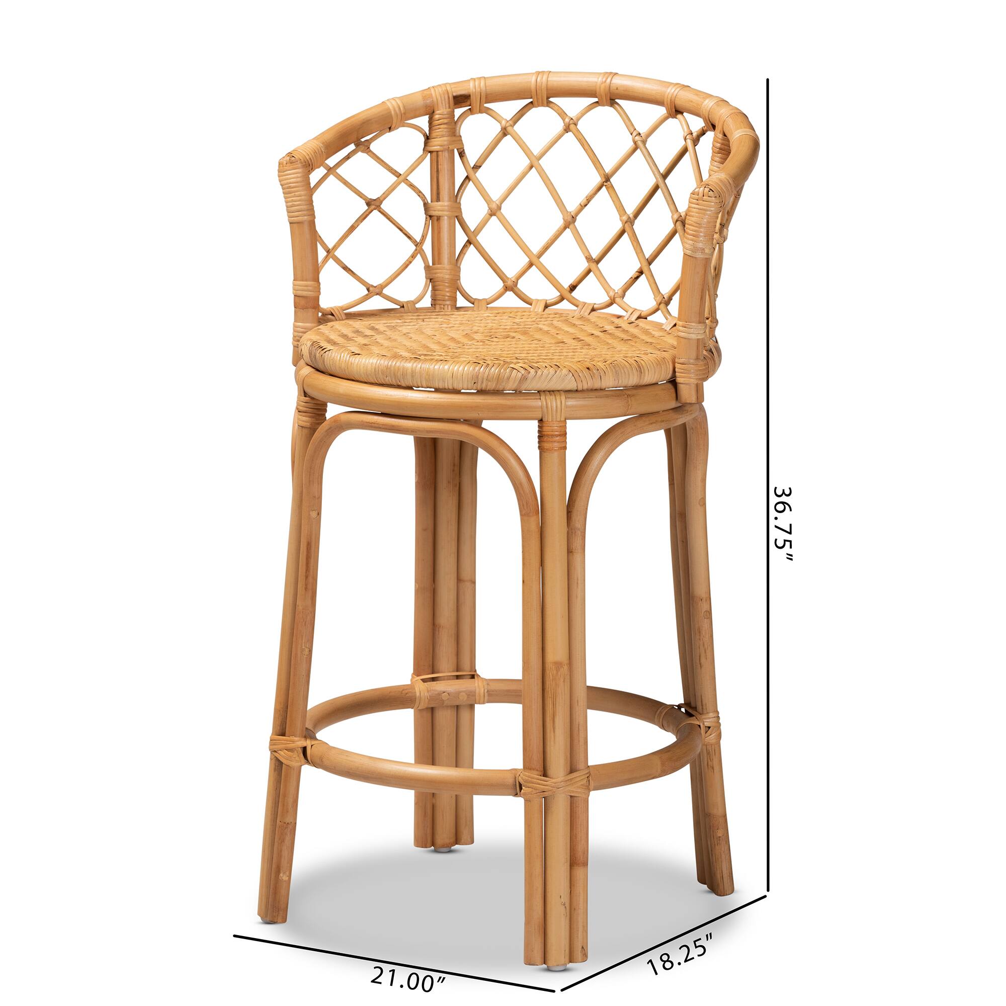 36.75" - height
21.00" - width
18.25" - depth