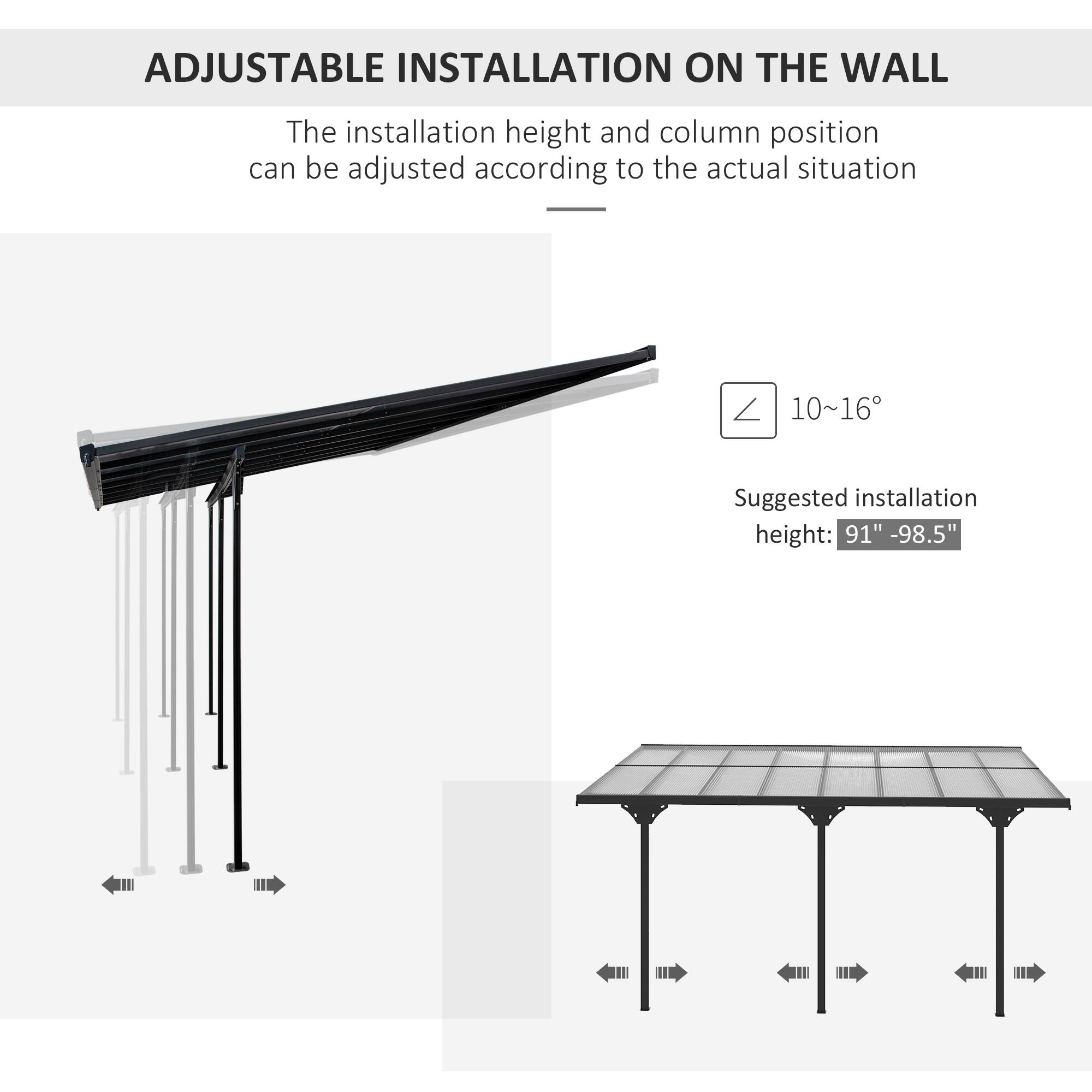 ADJUSTABLE INSTALLATION ON THE WALL

The installation height and column position can be adjusted according to the actual situation

Suggested installation height: 91" -98.5"