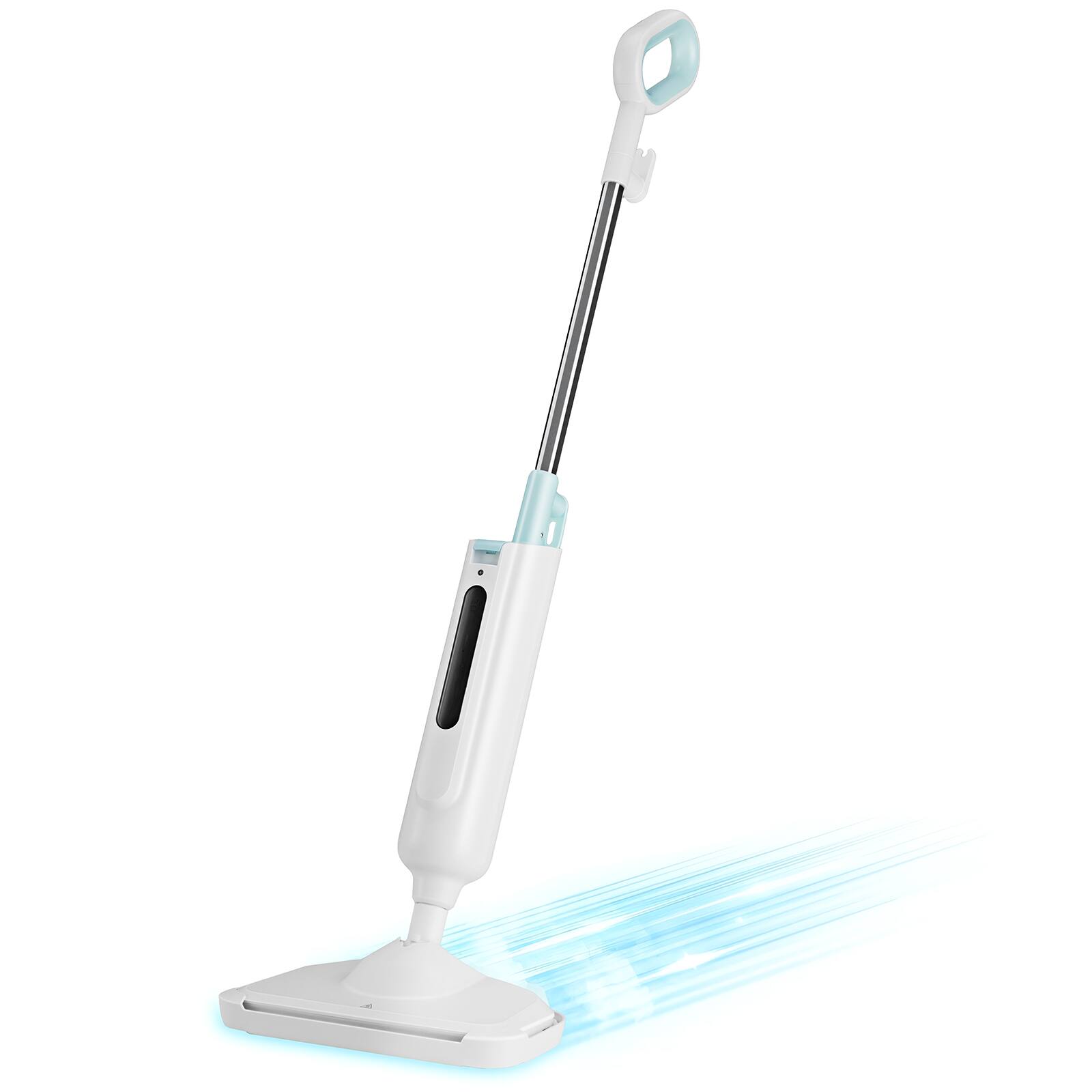 Angle. AENKYO - Steam Mop Floor Steamer Cleaner with 2 Washable Pad for Most Floors - Green.