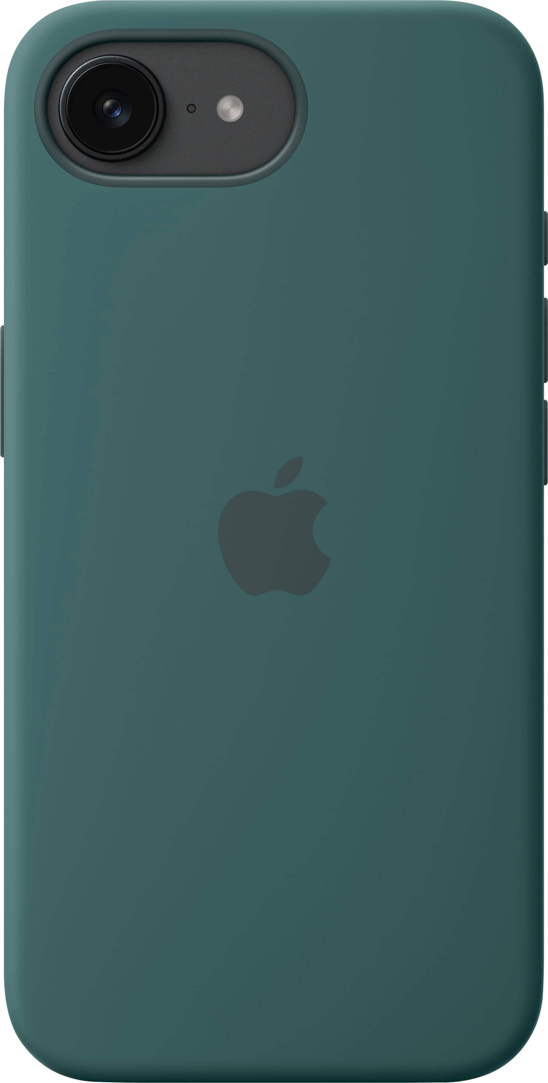 Angle. Apple - iPhone 16e Silicone Case - Lake Green.