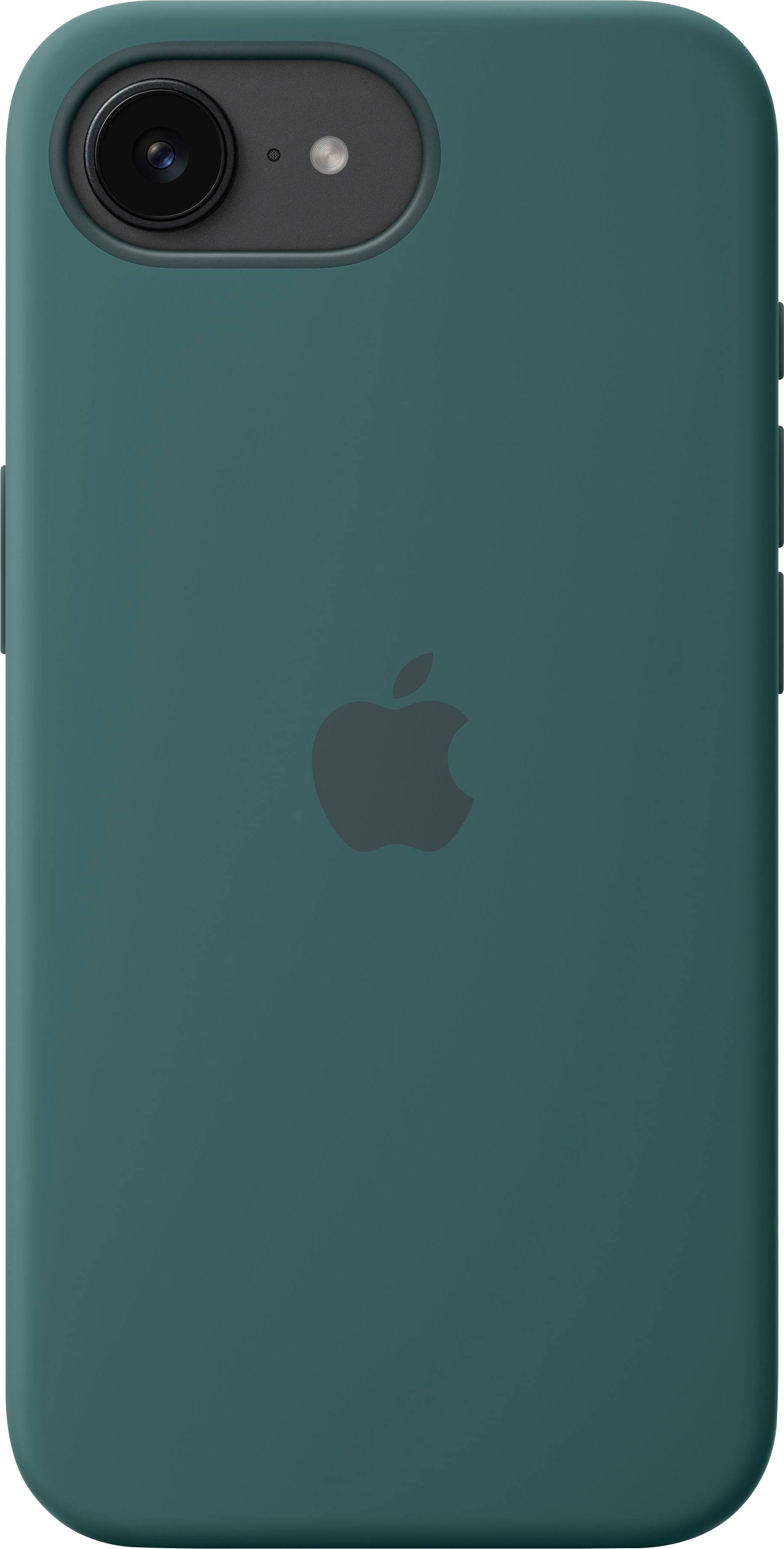 Angle. Apple - iPhone 16e Silicone Case - Lake Green.