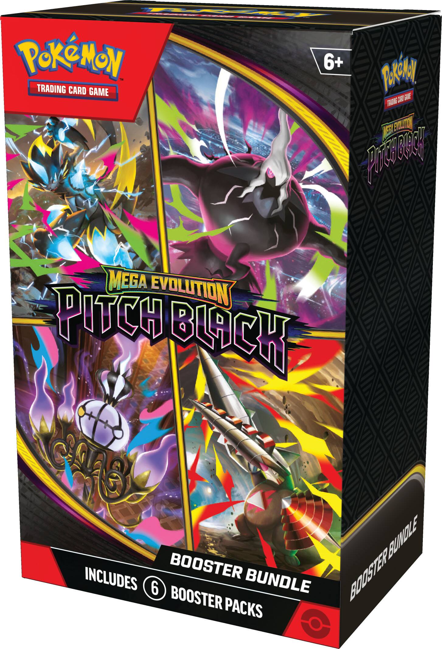 Pokémon Trading Card Game  
6+  
Mega Evolution Pitch Black Bundle  
Includes 6 Booster Packs