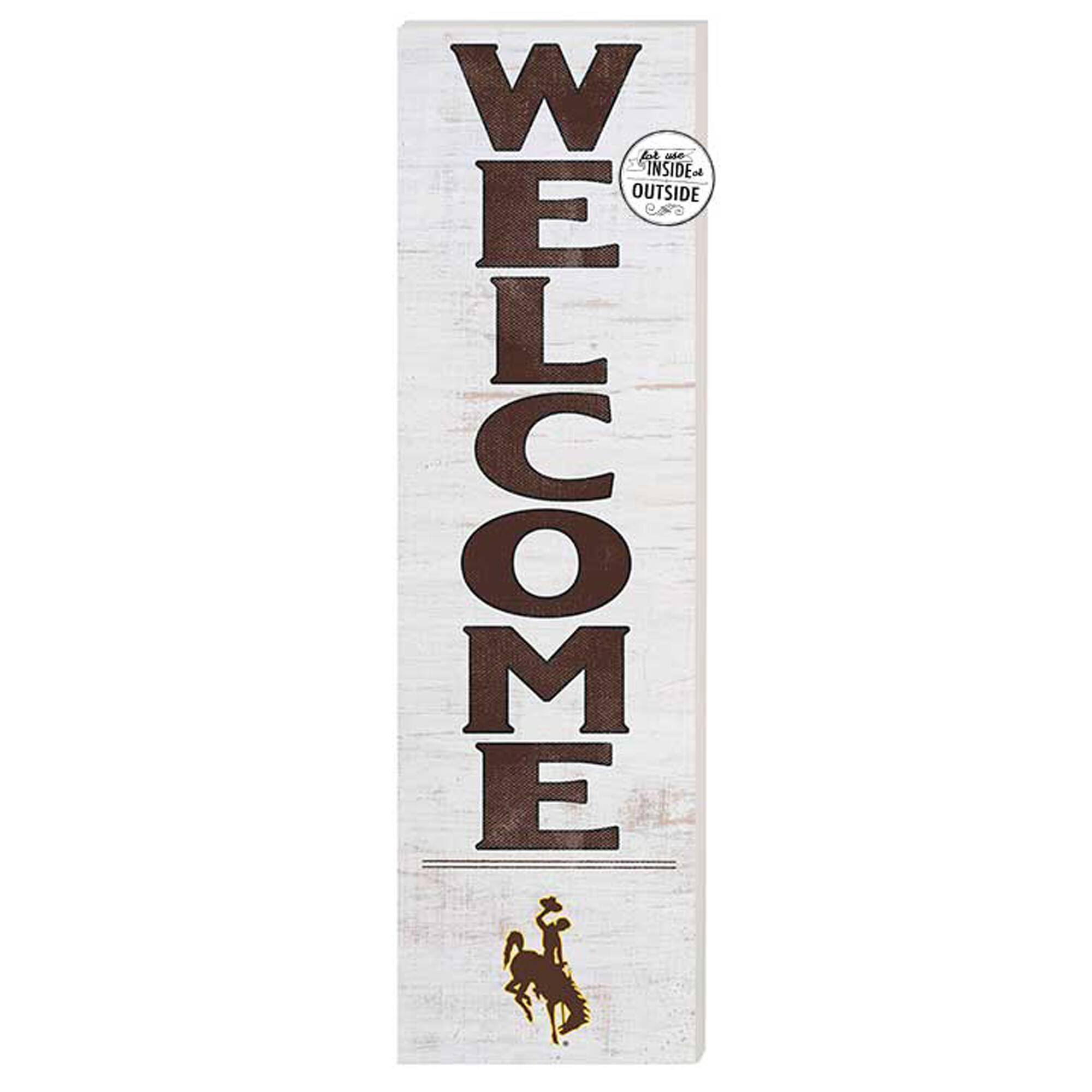 White Wyoming Cowboys 10'' x 35'' Indoor/Outdoor Welcome Sign