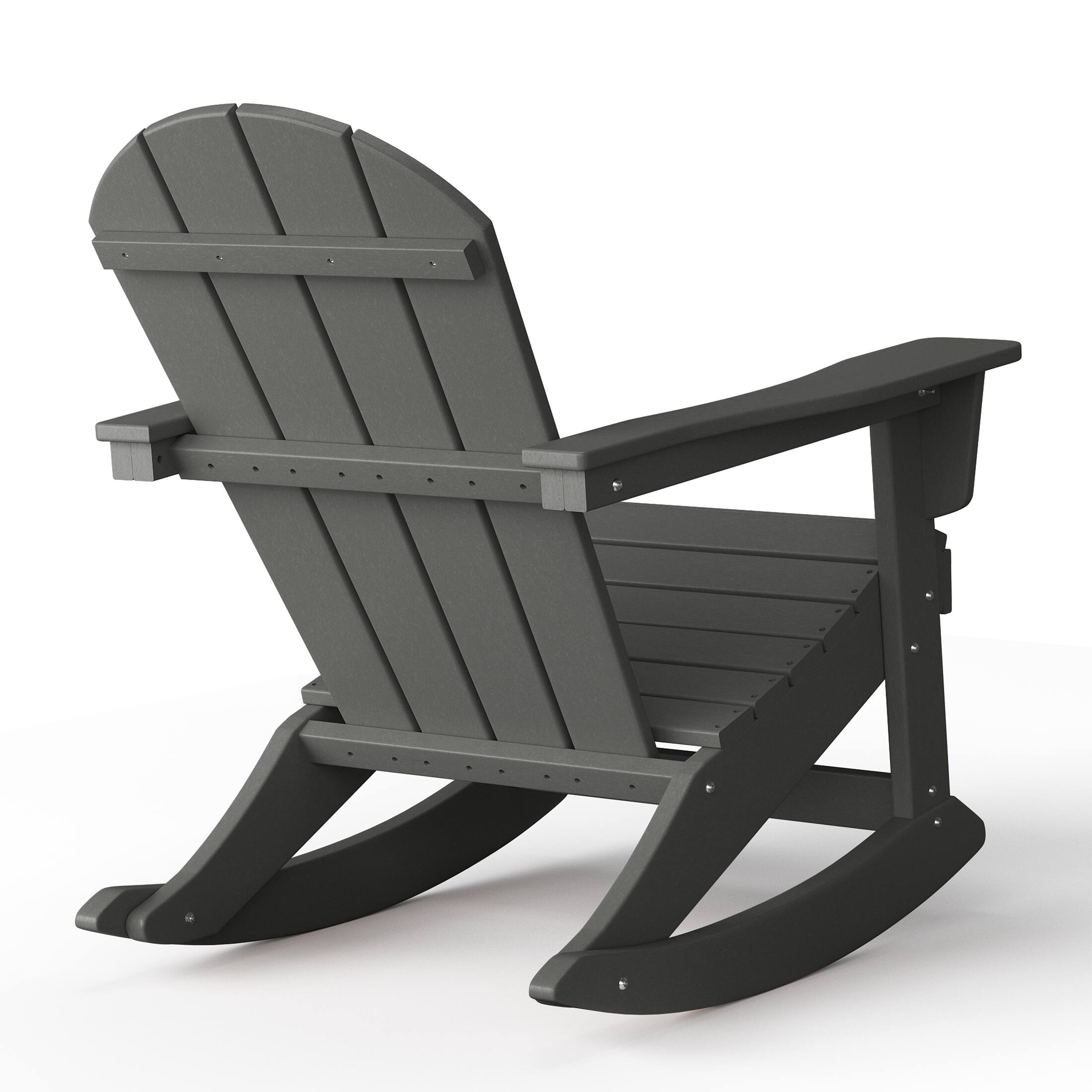 Alt View 1. WestinTrends - WestinTrends Malibu Outdoor / Patio Poly Adirondack rocking chair - Gray.