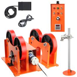 VEVOR - 110V Turning Rolls Linkage Roller, 1000KG/2205LBS Loading Welding Turning Roll, 25-1400mm Diameter, 80-1600 mm/min - Orange