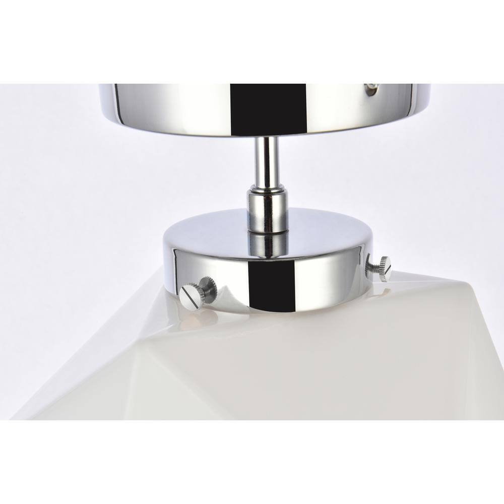Alt View 3. Living District - Lawrence 1 light chrome and white glass flush mount - Chrome And White.