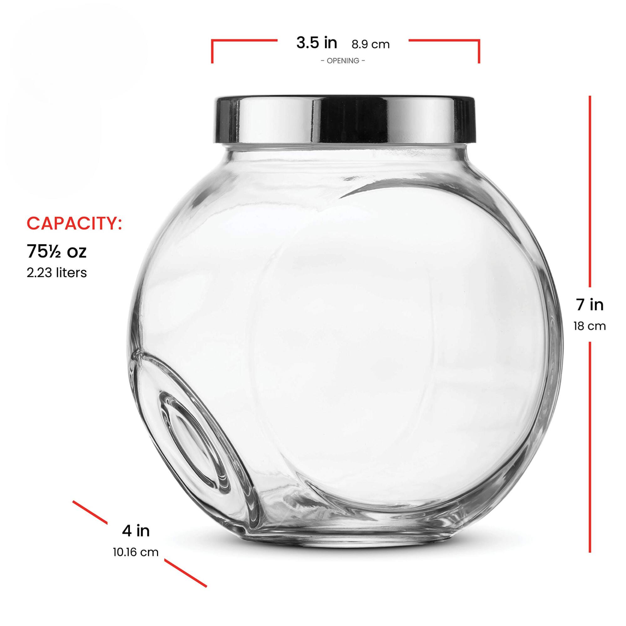 3.5 in 8.9 cm - OPENING - CAPACITY: 75% oz 2.23 liters 7 in 18 cm 4 in 10.16 cm