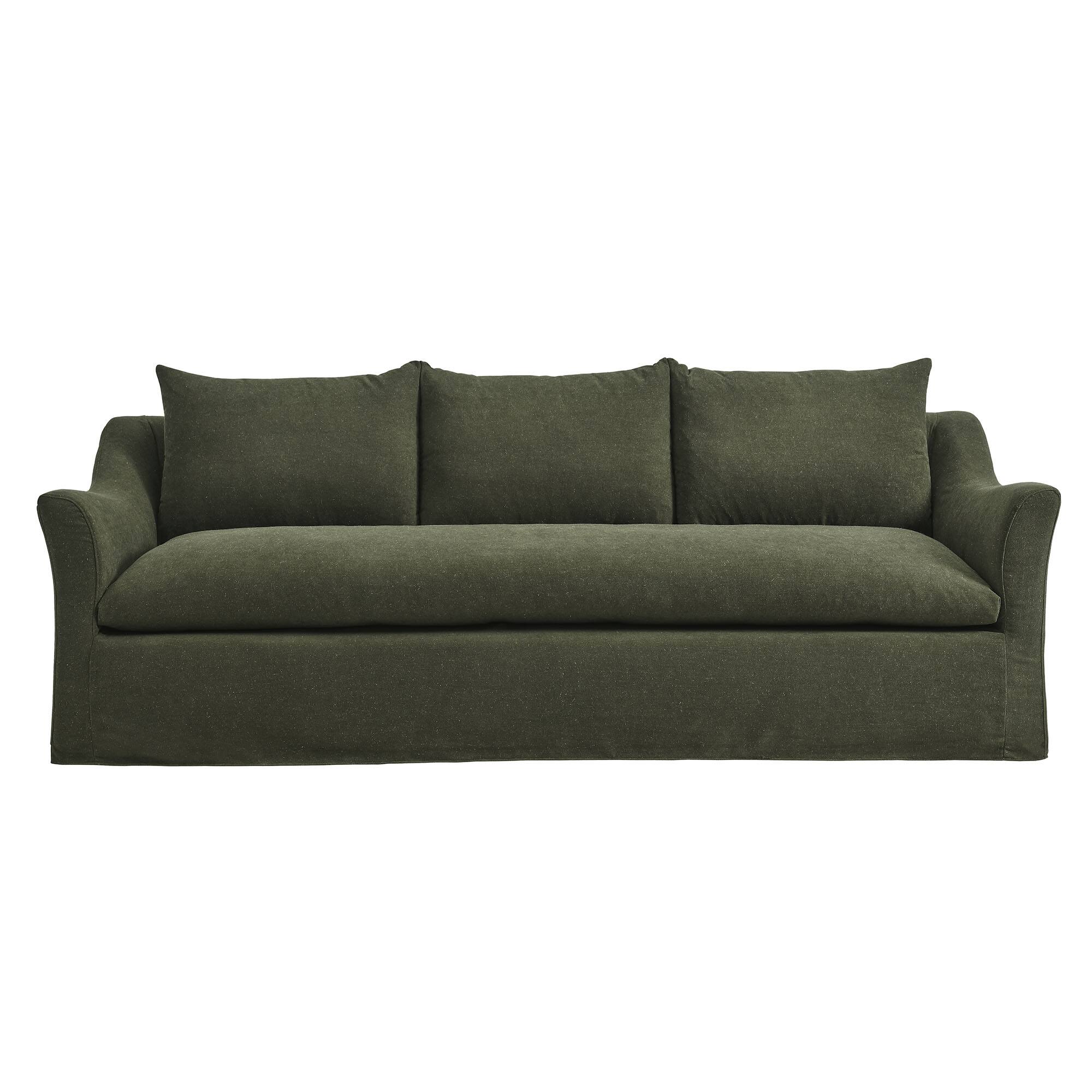 Alt View 2. Modway - Somerset 92" Linen Blend Slipcovered Sofa by Modway - Sage.