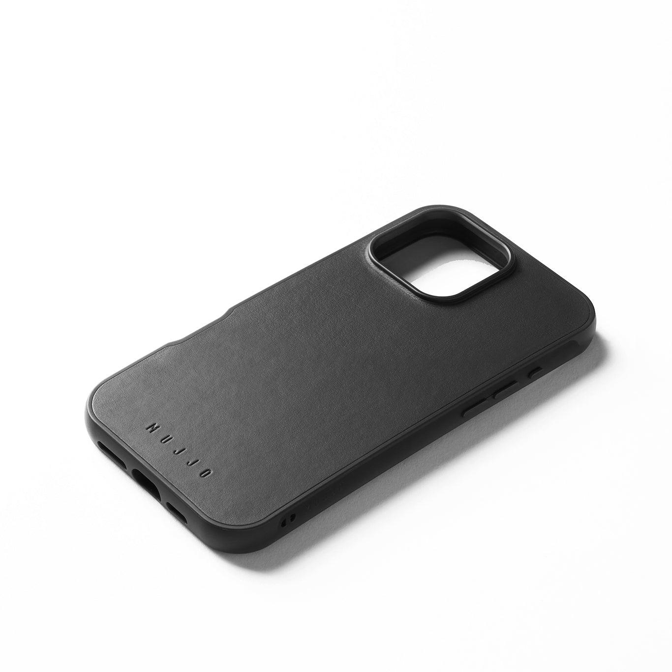 Back. Mujjo - iPhone 16 Pro Max Shield Case - Black.