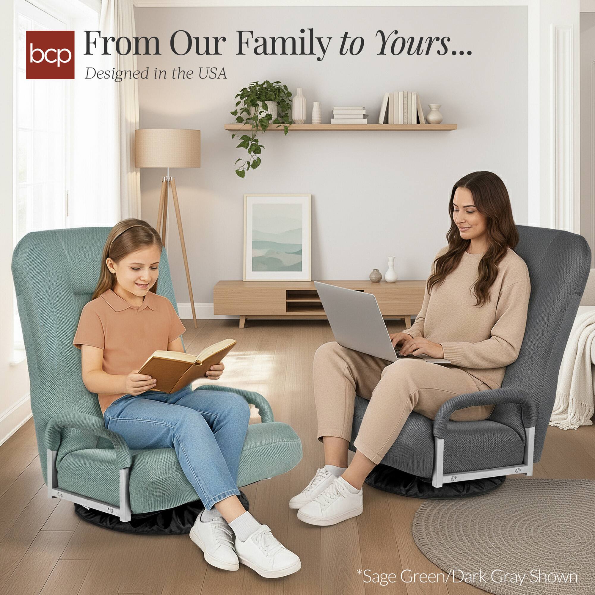 bcp From Our Family to Yours... Designed in the USA
*Sage Green/Dark Gray Shown