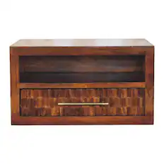Front. Artisan Furniture - Cadiz Textured Bedside Table - Brown.