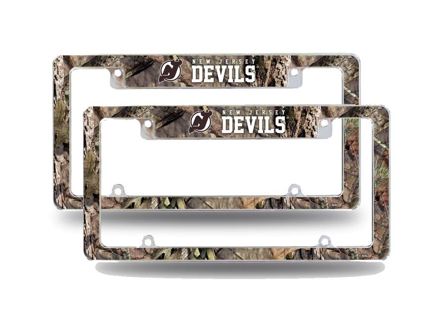 Multi Led Color Background Rico Industries New Jersey Devils Chrome Metal (Set of 2) License Plate ...