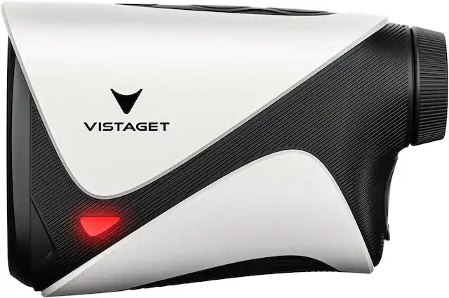 Front. VISTAGET - Golf Range Finder, 1200 Yards, 7X Magnification, Flag Lock, USB-C Rechargeable - White.