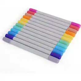 Zink - 12 Pack Twin Tip Markers, Fine & Chisel, Vibrant Colors for Art and Crafts - Multicolor