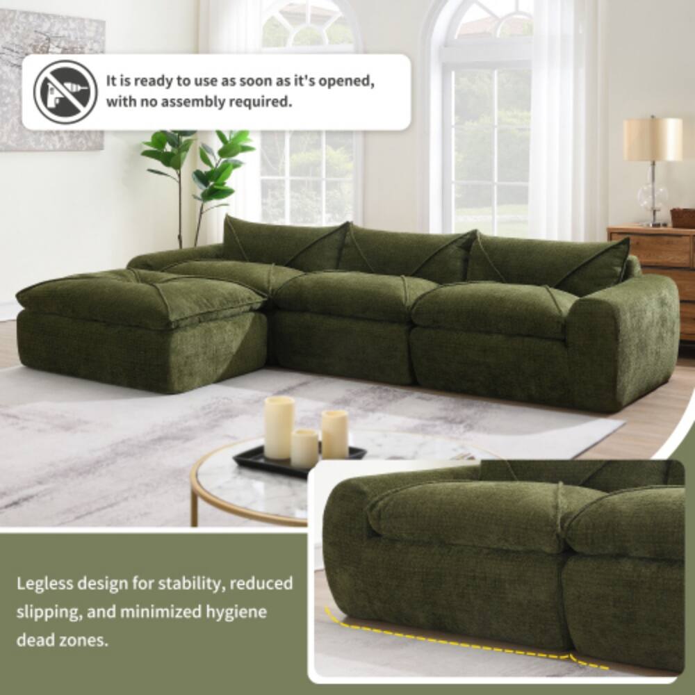 It is ready to use as soon as it's opened, with no assembly required. Legless design for stability, reduced slipping, and minimized hygiene dead zones.