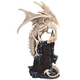 FC Design - 12.5"H Dragon Skeleton on Castle Figurine Statue Office/Computer Desk Tabletop Medieval Gaming Home Decor Gift - Multi-Color