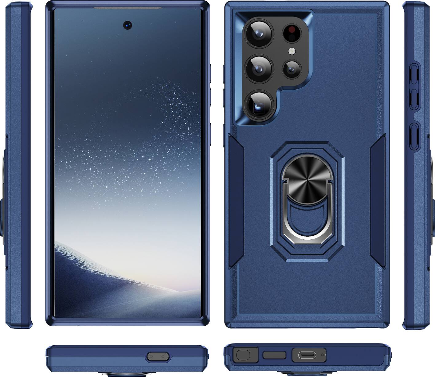 Alt View 13. SaharaCase - ArmorPro Kickstand Case for Samsung Galaxy S24 Ultra - Navy Blue.