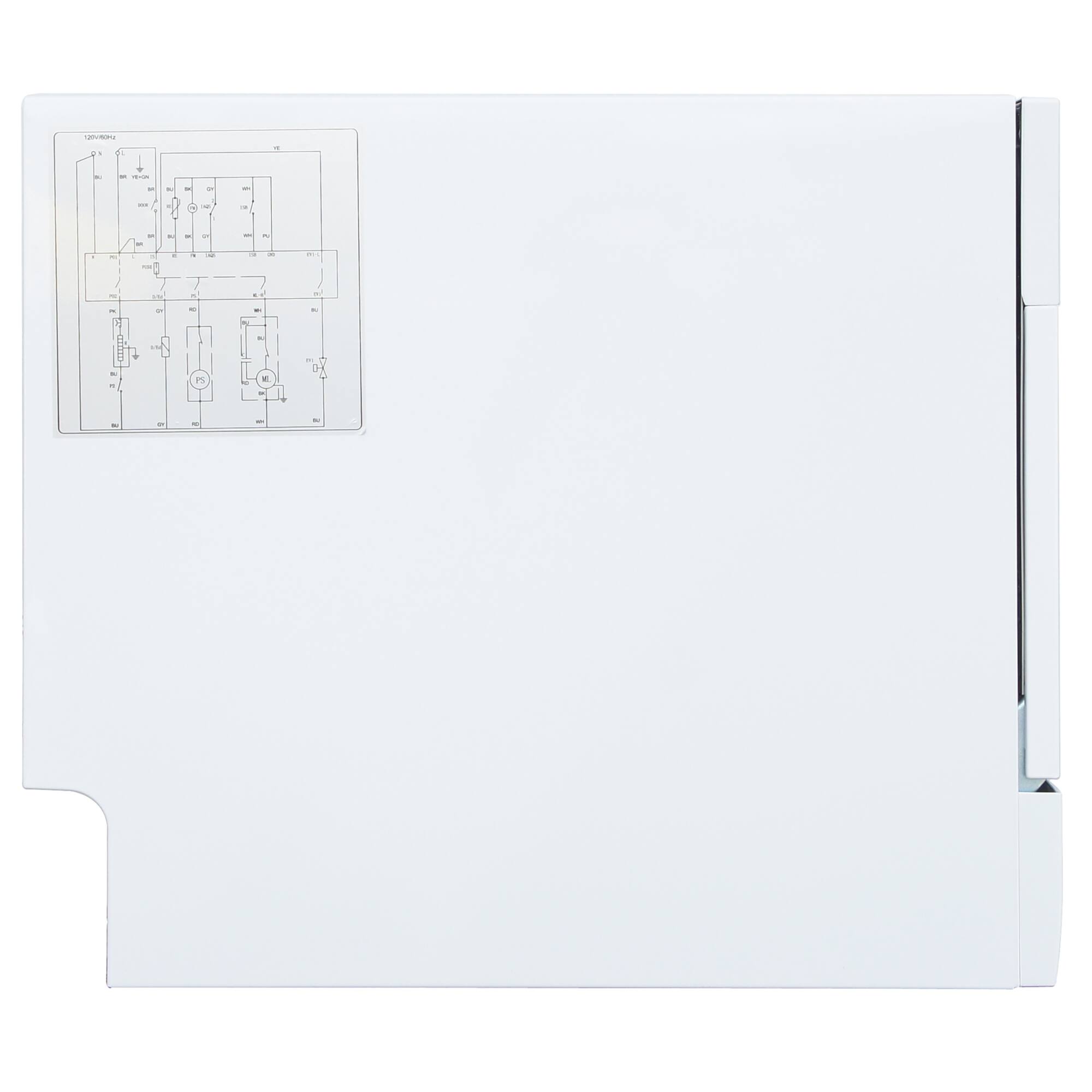 Left. SPT - 21 in. White Portable Countertop 120-Volt Dishwasher with 6 Cycles with 6 Place Settings Capacity - White.