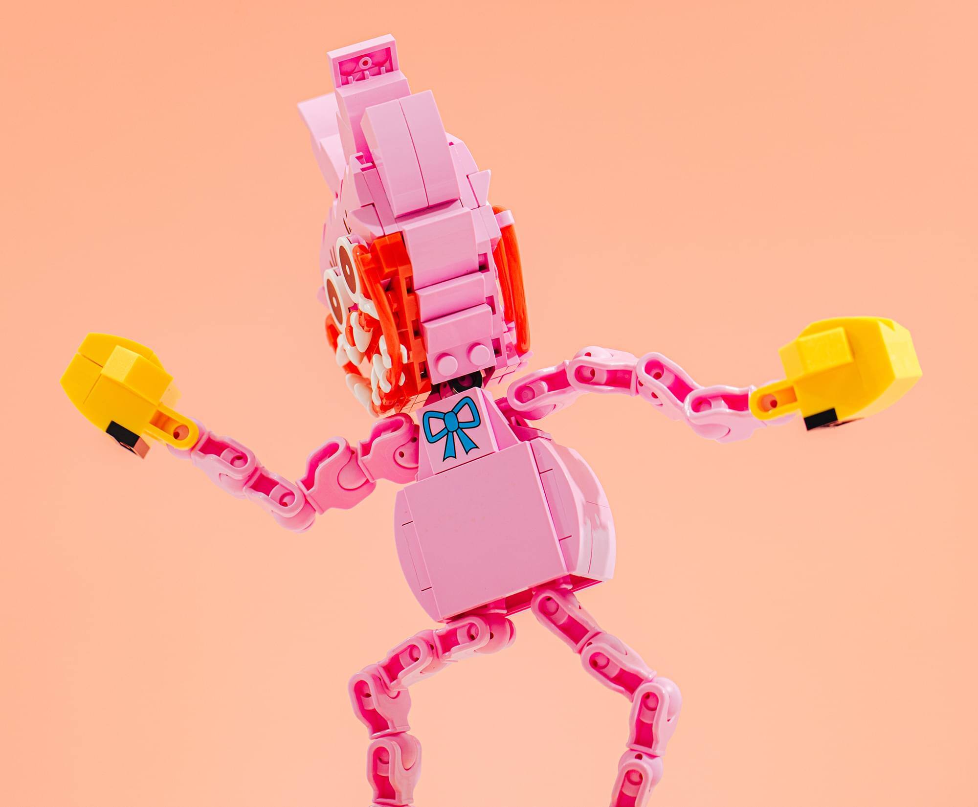 Alt View 5. Brickcraft - Brickcraft Poppy Playtime Kissy Missy 240-Piece Building Block Set - Multi-Colored.