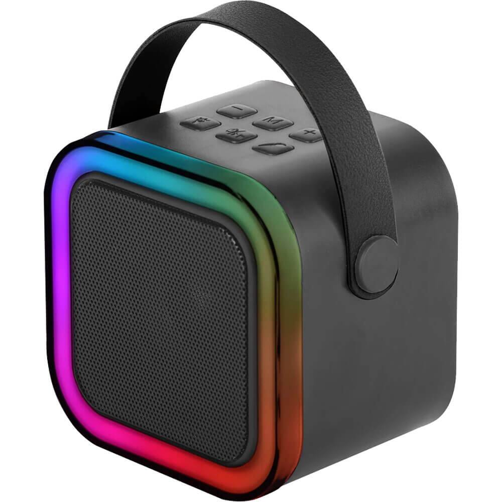 Alt View 1. Supersonic - Supersonic IQ708BLK Mini Bluetooth RGB Karaoke Speaker with Wireless Mic - Black - Black.