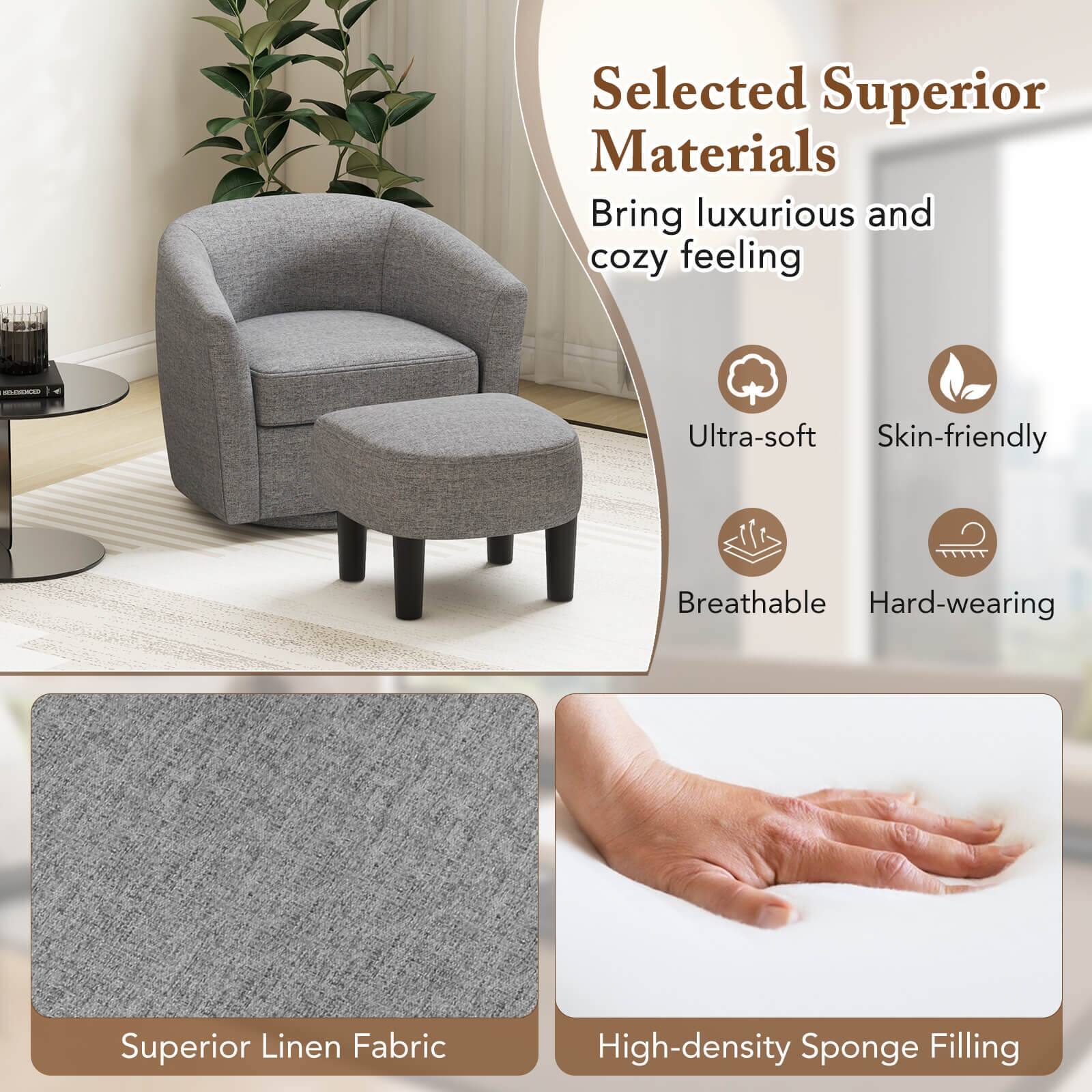 Selected Superior Materials Bring luxurious and cozy feeling - Ultra-soft Skin-friendly Breathable Hard-wearing Superior Linen Fabric High-density Sponge Filling