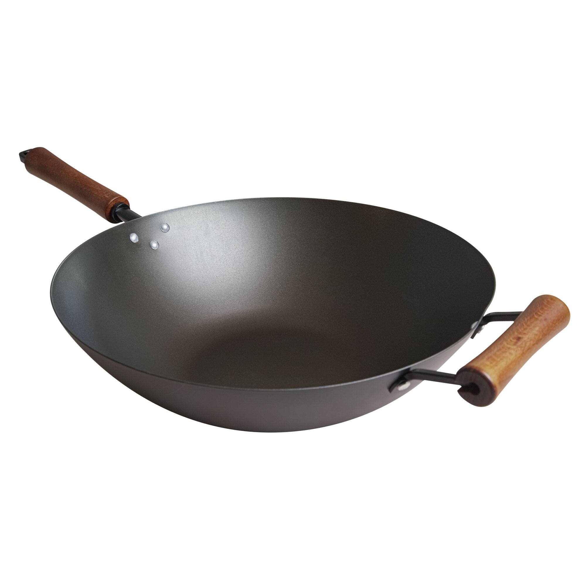 Alt View 7. Escali - Joyce Chen Classic Series 14-Inch Carbon Steel Preseasoned Wok - Black.