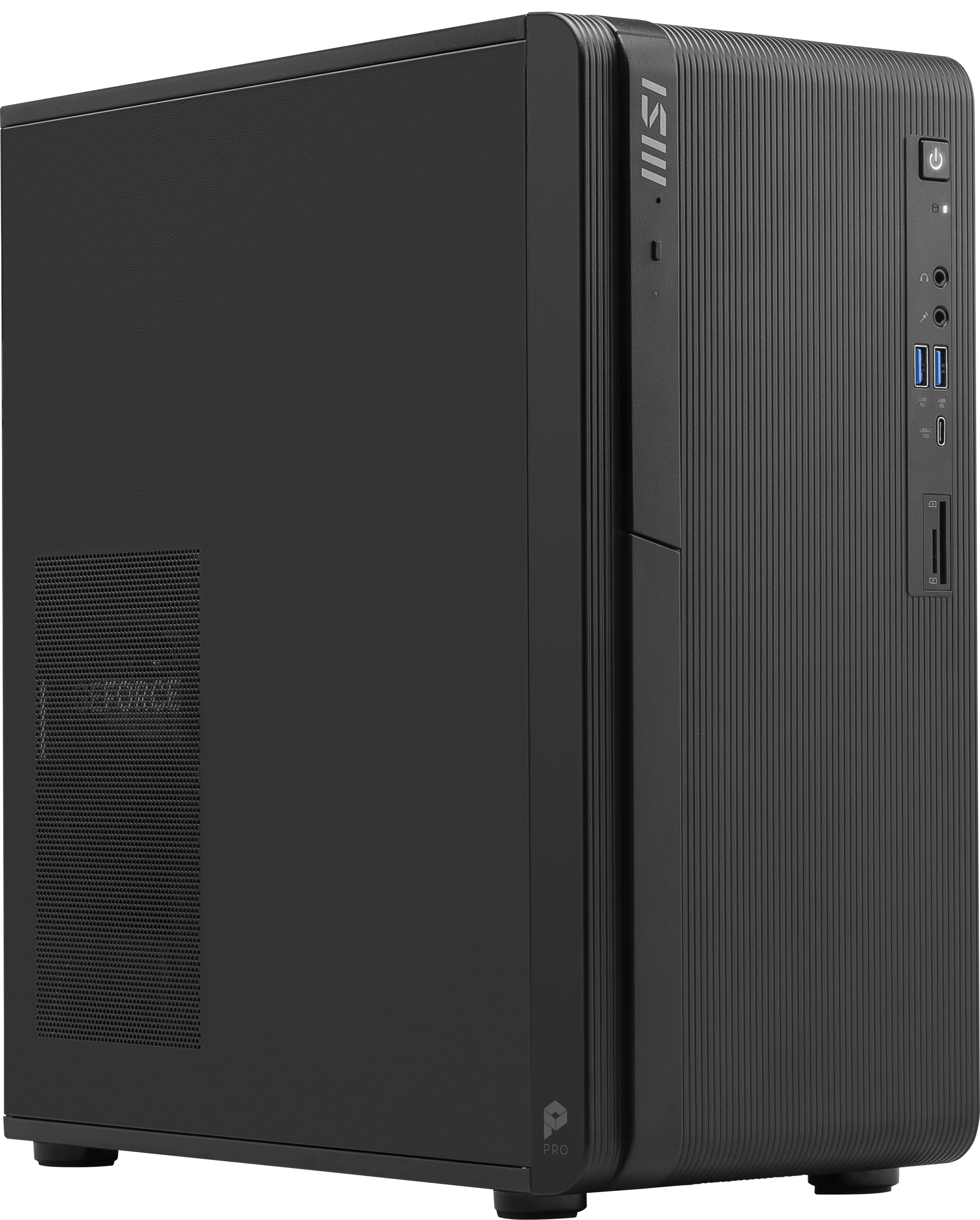 Left. MSI - MSI PRO DP180 AI Tower Desktop - Intel Core Ultra 5 225 2025 - 16GB Memory - 1TB Storage - Copilot+ PC - DP180AILG1467 - Black.
